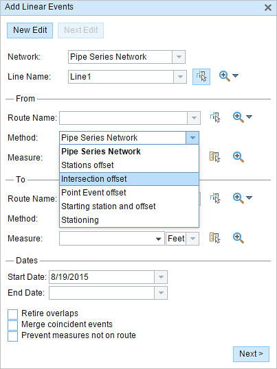 Choosing the intersection offset method Choosing the intersection offset method
