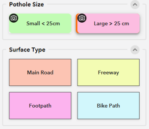 Project buttons with photo icon Project buttons with photo icon