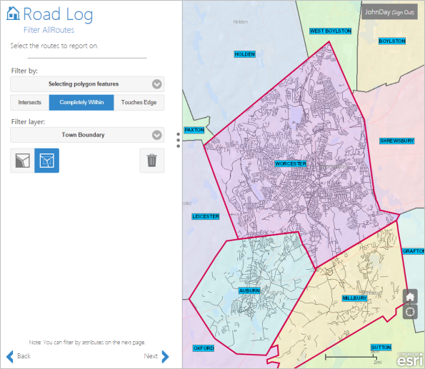 Select routes that intersect multiple town boundaries Select routes that intersect multiple town boundaries