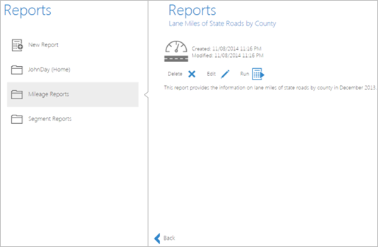 Modifying a saved report Modifying a saved report